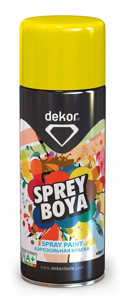 DEKOR Spray paint verkeersgeel (400ml)