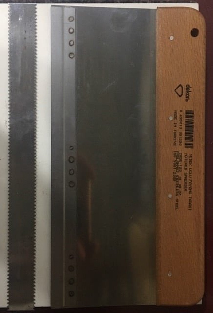 Lijmkam met reserve tegelkam 120 mm x 300 mm-RVS