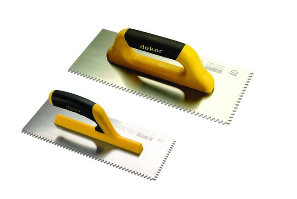 DEKOR Lijmkam V Getand – Zacht handvat, 120×500 mm V RVS