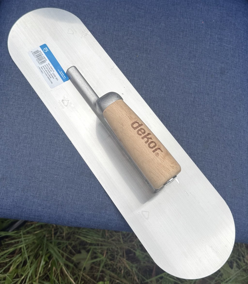 DEKOR Zwembad lijmspaan aluminium Houten handvat, 120×450 mm verenstaal