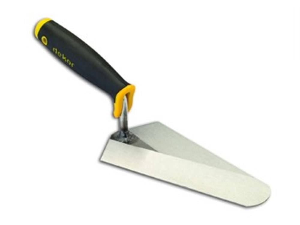 DEKOR Pleister en metseltroffel – Zacht handvat, 200×100 mm verenstaal
