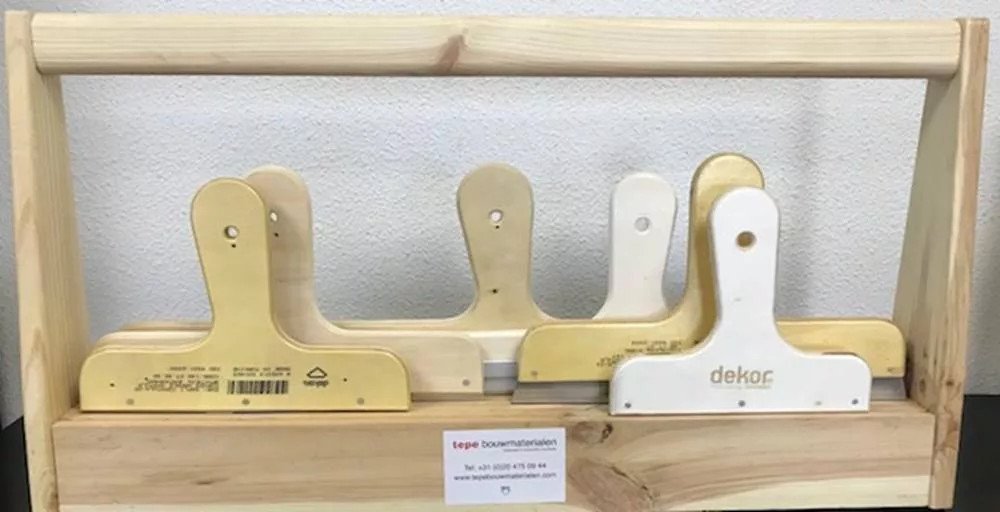 TEPE Verzamelbak houten spackmessen set 63,5 mm (6 stuks, art 145 tot 150)