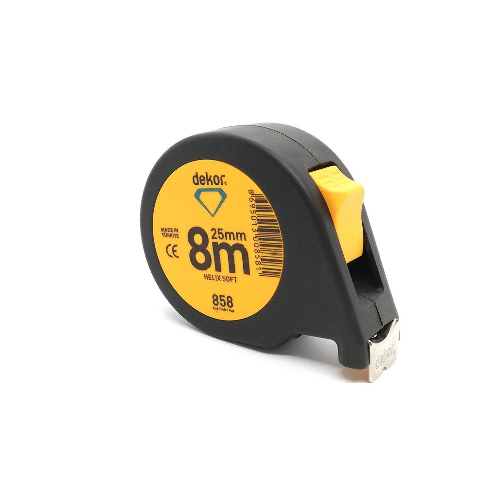 DEKOR Rolmaat zacht grip helix model 8000x25mm